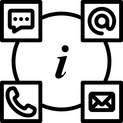 Icono de la información distribuida en cinco lugares